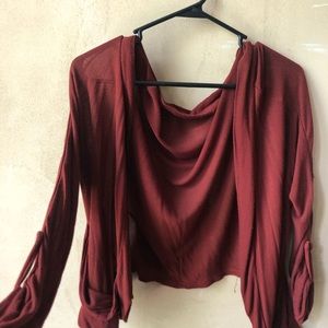 DEEP BURNT ORANGE CARDIGAN
